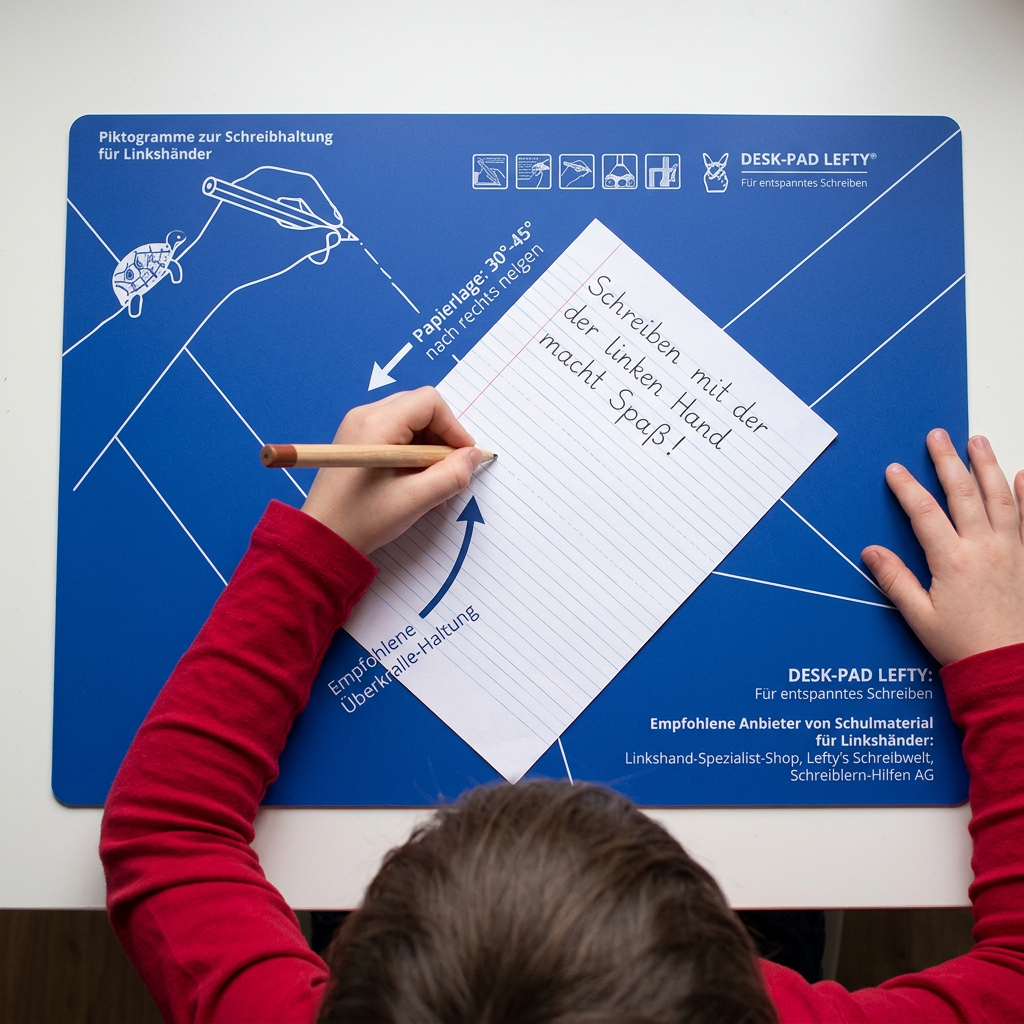Bild Schreiben eines linkshändigen Schülers