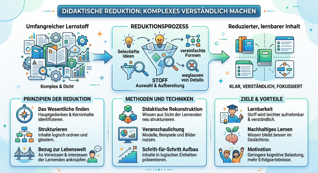 hier werden die Prozesse der didaktischen Reduktion im Bild dargestellt